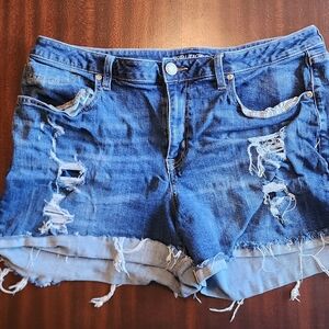 Maurices Blue Distressed Jean Shorts